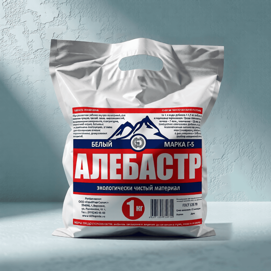Алебастр белый строительный 1 кг